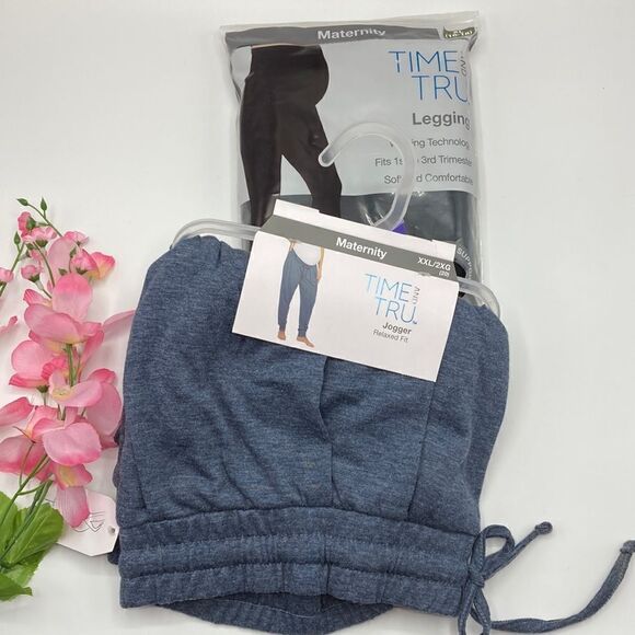 WOMEN’S MATERNITY Prenatal Leggings & Joggers Pants Bundle 2-Piece Size XL (20) - Picture 1 of 13